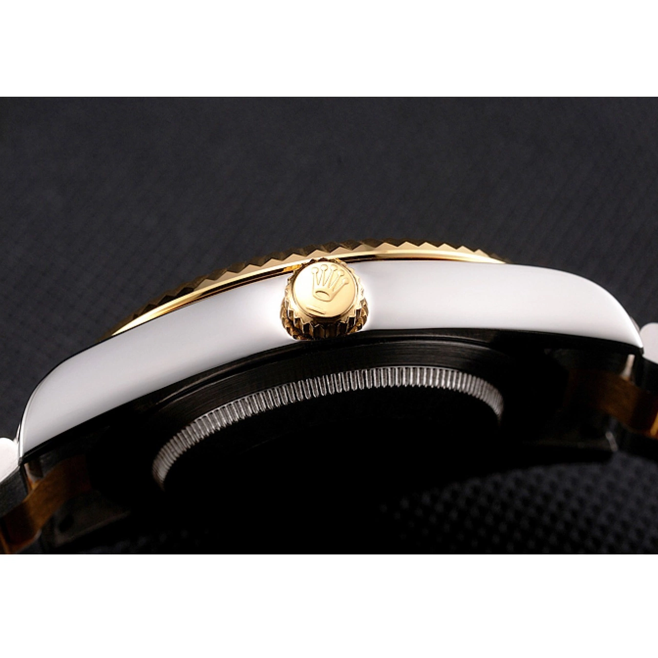 Aaa replica watch Hour Steel Tone Diamond Swiss Rolex Case White Bracelet Two Marks Bezel Datejust Stainless Dial Gold 0803